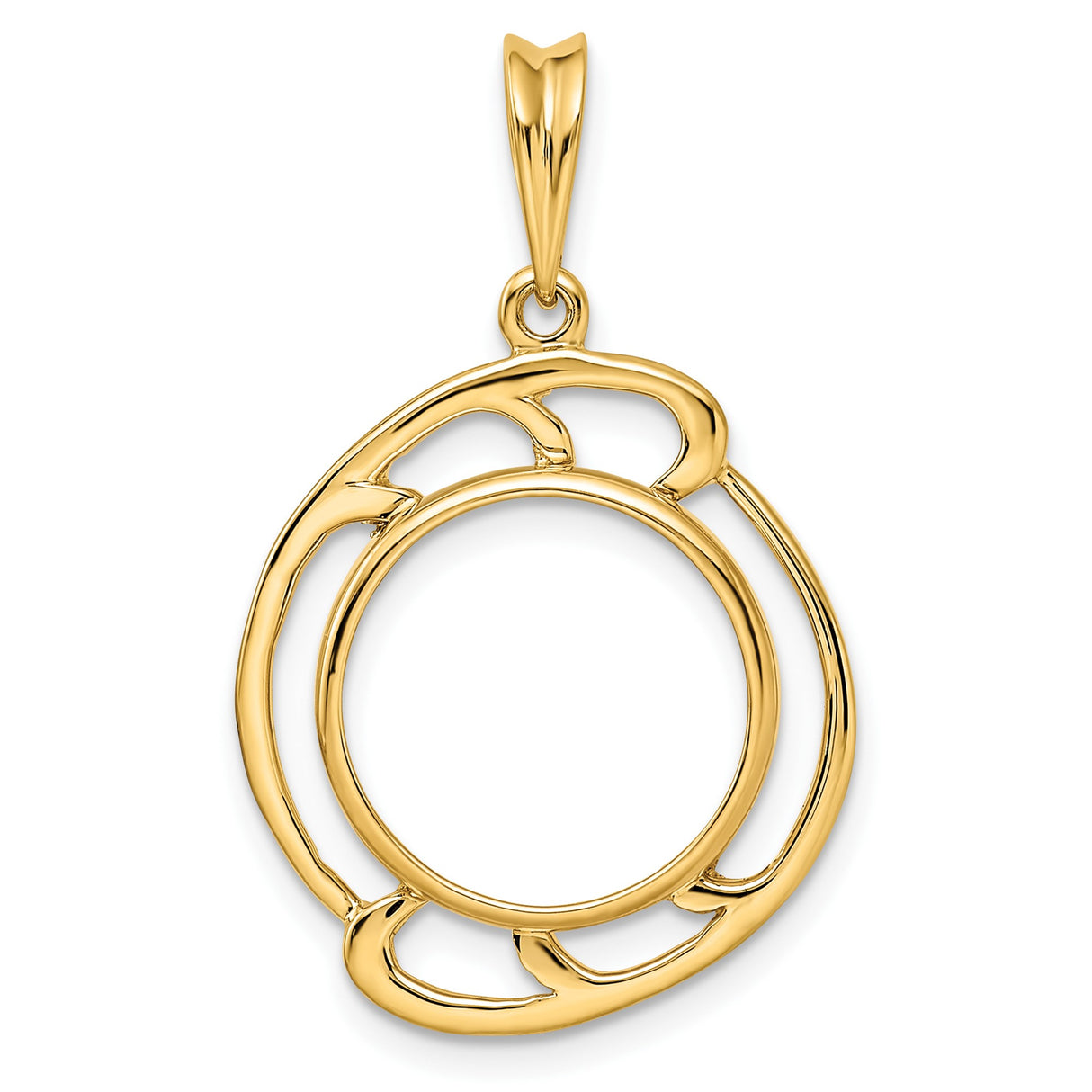 14 mm 14k Yellow Gold coin bezel for Chinese ¥10 Panda