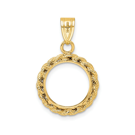 14 mm 14k Yellow Gold coin bezel for Chinese ¥10 Panda — additional image