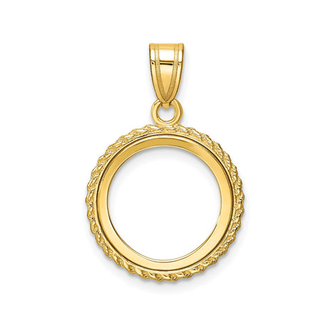 14 mm 14k Yellow Gold coin bezel for Chinese ¥10 Panda