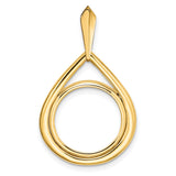 14 mm 14k Yellow Gold coin bezel for Chinese ¥10 Panda