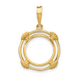 14 mm 14k Yellow Gold coin bezel for Chinese ¥10 Panda