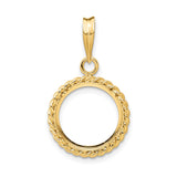 14 mm 14k Yellow Gold coin bezel for Chinese ¥10 Panda — additional image