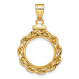 14 mm 14k Yellow Gold coin bezel for Chinese ¥10 Panda