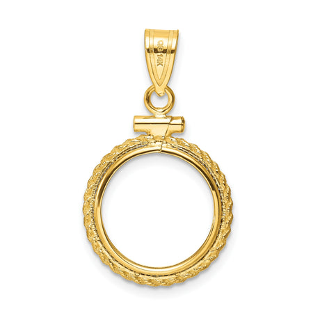 14 mm 14k Yellow Gold coin bezel for Chinese ¥10 Panda — additional image
