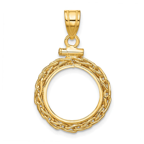 14 mm 14k Yellow Gold coin bezel for Chinese ¥10 Panda