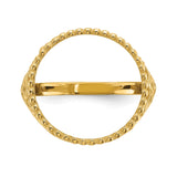 14 mm 14k Yellow Gold coin bezel ring for Chinese ¥10 Panda — additional image