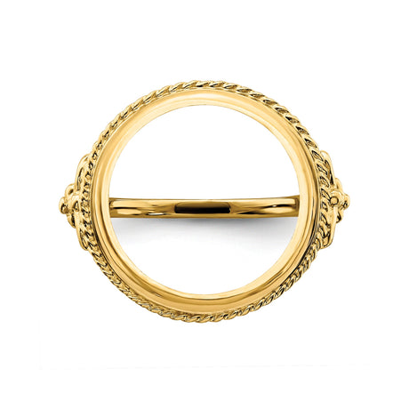 14 mm 14k Yellow Gold coin bezel ring for Chinese ¥10 Panda — additional image