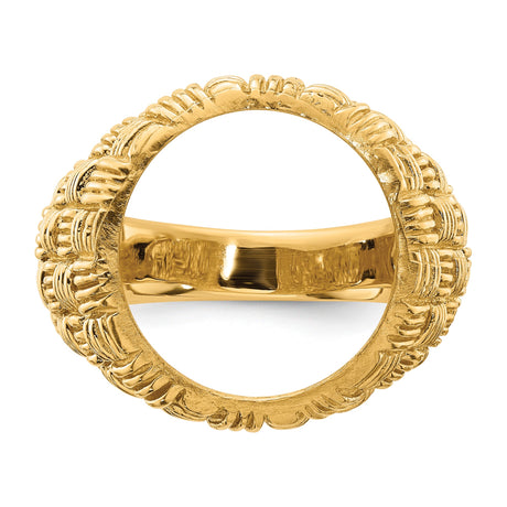 14 mm 14k Yellow Gold coin bezel ring for Chinese ¥10 Panda — additional image