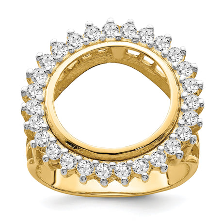 14 mm 14k Yellow Gold coin bezel ring for Chinese ¥10 Panda — additional image