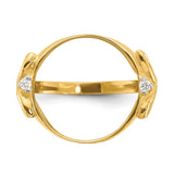 14 mm 14k Yellow Gold coin bezel ring for Chinese ¥10 Panda — additional image