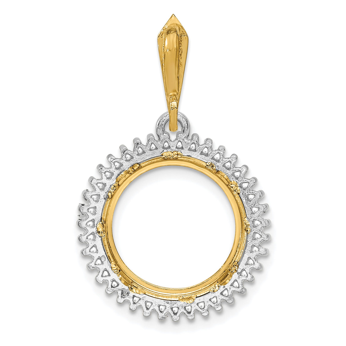 14 mm 14k Multi-Tone Gold coin bezel for Chinese ¥10 Panda — additional image