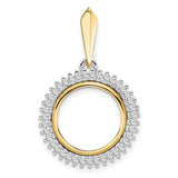 14 mm 14k Multi-Tone Gold coin bezel for Chinese ¥10 Panda