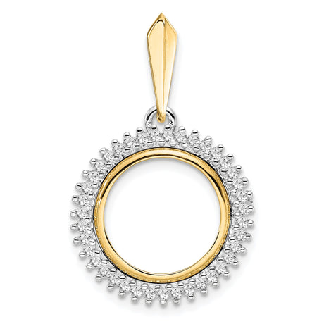 14 mm 14k Multi-Tone Gold coin bezel for Chinese ¥10 Panda