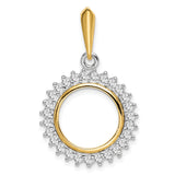 14 mm 14k Multi-Tone Gold coin bezel for Chinese ¥10 Panda