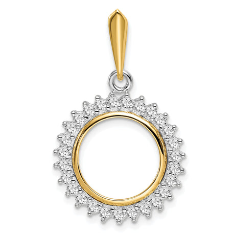 14 mm 14k Multi-Tone Gold coin bezel for Chinese ¥10 Panda