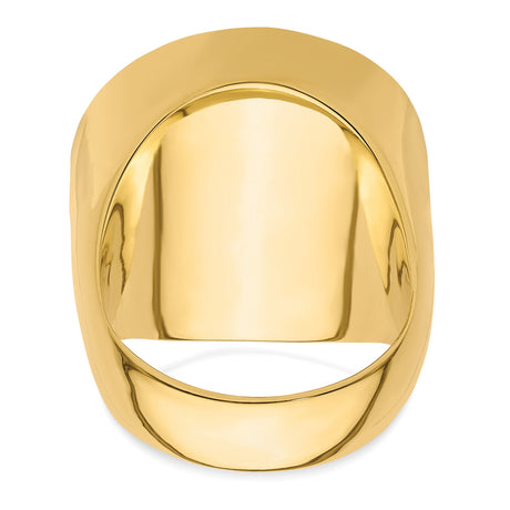 22 mm 14k Yellow Gold coin bezel ring for Chinese ¥50 Panda — additional image