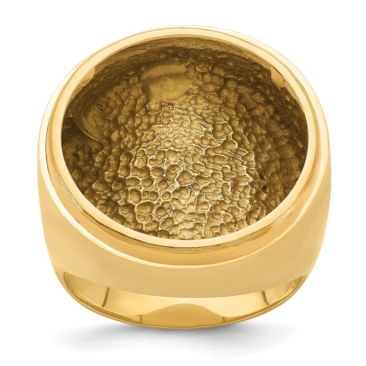 22 mm 14k Yellow Gold coin bezel ring for Chinese ¥50 Panda — additional image