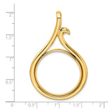 27 mm 14k Yellow Gold coin bezel for Chinese ¥200 Panda — size reference (ruler)