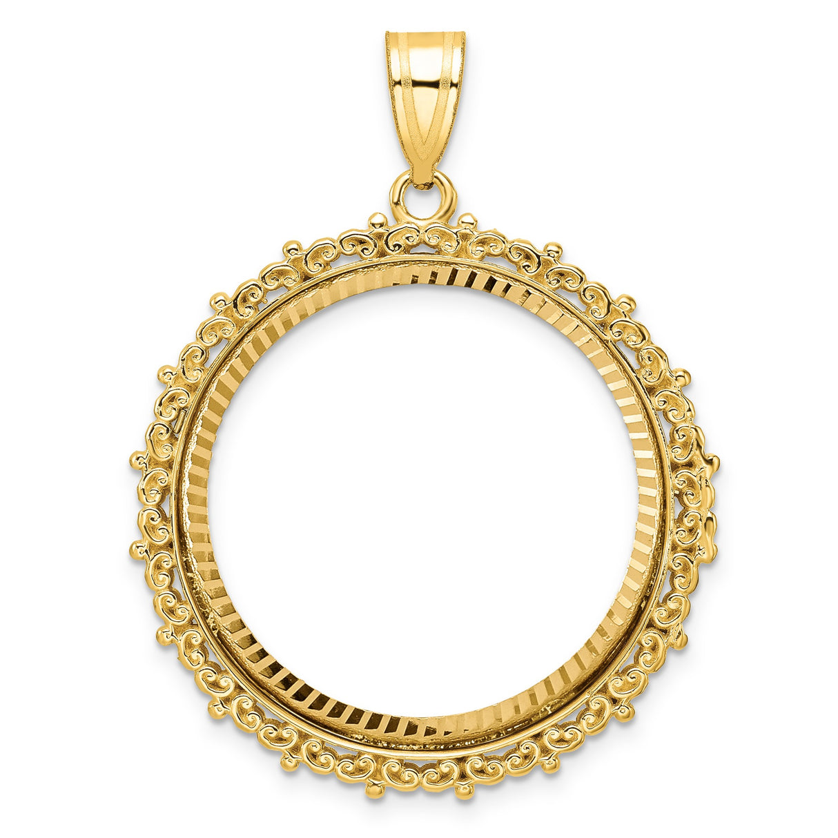 27 mm 14k Yellow Gold coin bezel for Chinese ¥200 Panda
