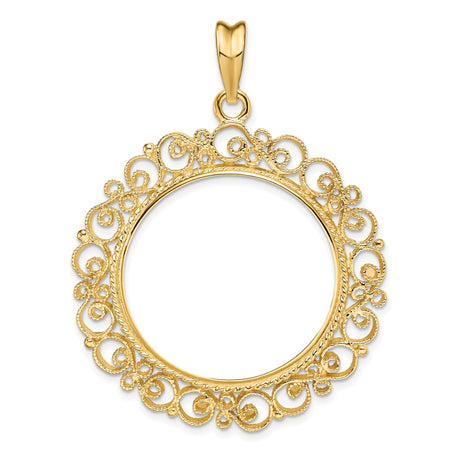 27 mm 14k Yellow Gold coin bezel for Chinese ¥200 Panda
