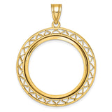 27 mm 14k Yellow Gold coin bezel for Chinese ¥200 Panda