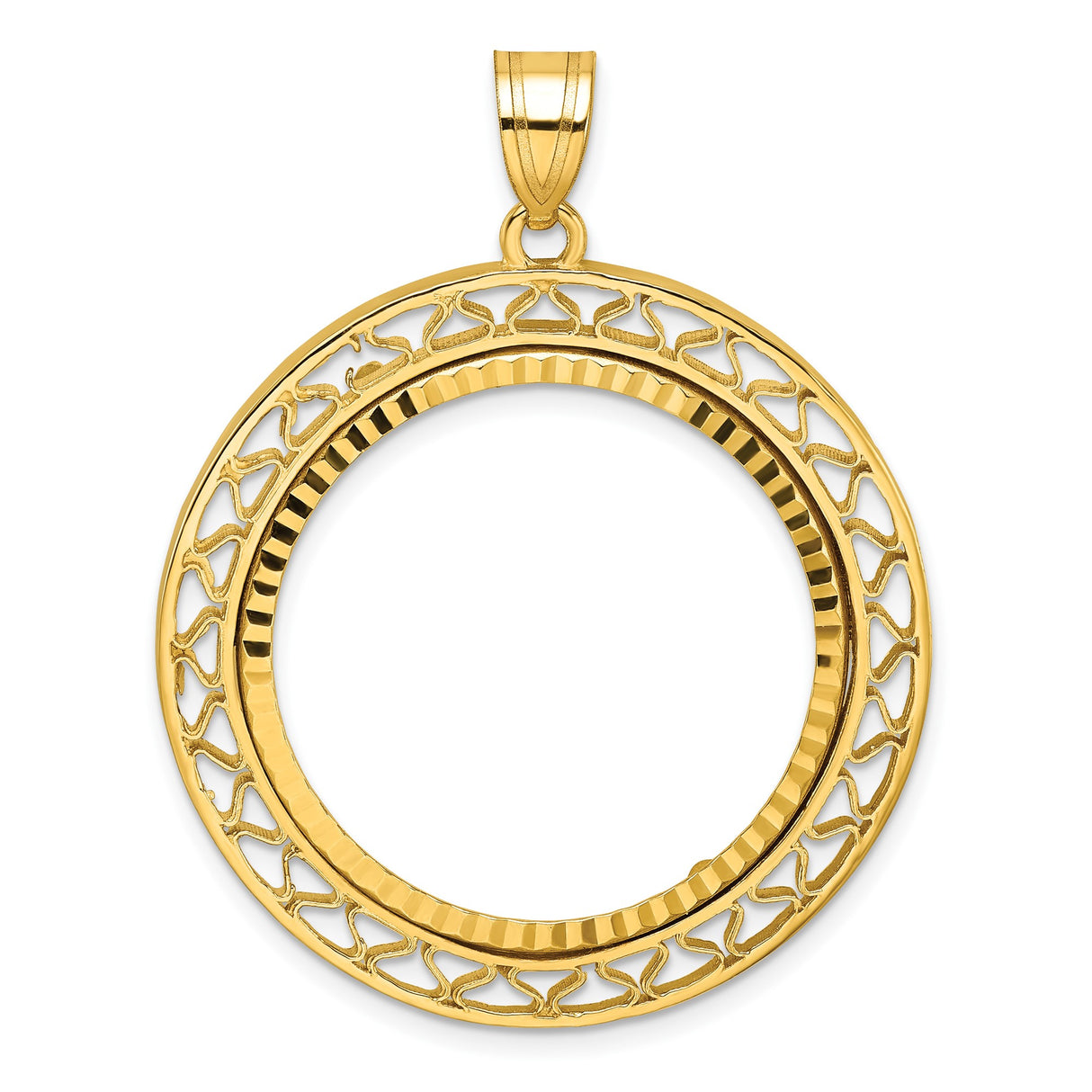 27 mm 14k Yellow Gold coin bezel for Chinese ¥200 Panda