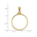 27 mm 14k Yellow Gold coin bezel for Chinese ¥200 Panda — size reference (ruler)