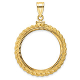 27 mm 10k Yellow Gold coin bezel for Chinese ¥200 Panda