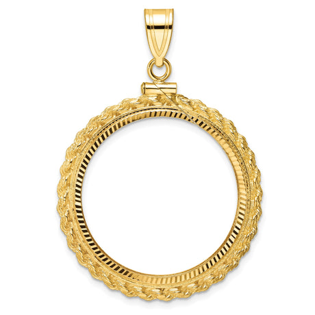 27 mm 10k Yellow Gold coin bezel for Chinese ¥200 Panda