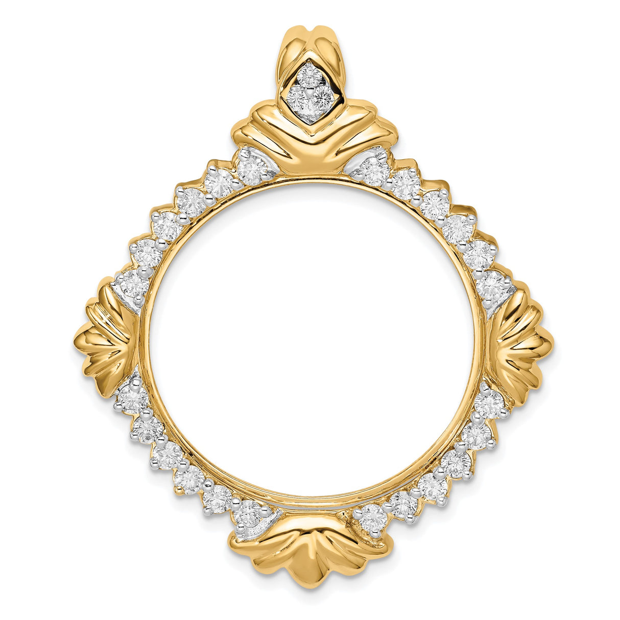 27 mm 14k Yellow Gold coin bezel for Chinese ¥200 Panda
