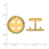 18 mm 14k Yellow Gold coin bezel cuff links for Chinese ¥50 Panda — size reference (ruler)