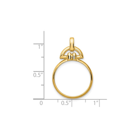 18 mm 14k Yellow Gold coin bezel for Chinese ¥50 Panda — size reference (ruler)