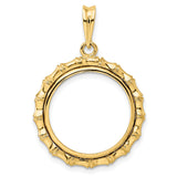 18 mm 14k Yellow Gold coin bezel for Chinese ¥50 Panda