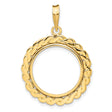 18 mm 14k Yellow Gold coin bezel for Chinese ¥50 Panda