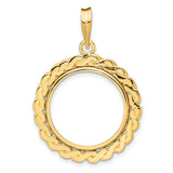 18 mm 14k Yellow Gold coin bezel for Chinese ¥50 Panda