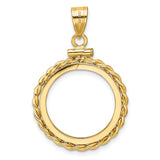 18 mm 14k Yellow Gold coin bezel for Chinese ¥50 Panda — additional image