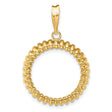 18 mm 14k Yellow Gold coin bezel for Chinese ¥50 Panda