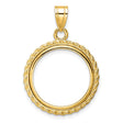 18 mm 14k Yellow Gold coin bezel for Chinese ¥50 Panda