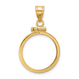 18 mm 14k Yellow Gold coin bezel for Chinese ¥50 Panda