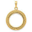 18 mm 14k Yellow Gold coin bezel for Chinese ¥50 Panda