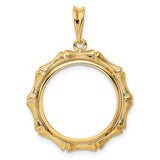 18 mm 14k Yellow Gold coin bezel for Chinese ¥50 Panda