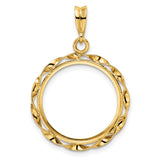 18 mm 14k Yellow Gold coin bezel for Chinese ¥50 Panda — additional image
