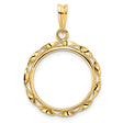 18 mm 14k Yellow Gold coin bezel for Chinese ¥50 Panda