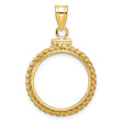 18 mm 14k Yellow Gold coin bezel for Chinese ¥50 Panda