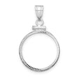 18 mm 14k White Gold coin bezel for Chinese ¥50 Panda