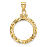18 mm 14k Yellow Gold coin bezel for Chinese ¥50 Panda