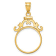 18 mm 14k Yellow Gold coin bezel for Chinese ¥50 Panda