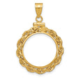 18 mm 14k Yellow Gold coin bezel for Chinese ¥50 Panda