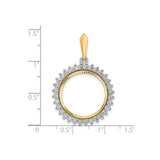 18 mm 14k Multi-Tone Gold coin bezel for Chinese ¥50 Panda — size reference (ruler)