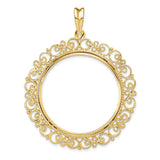 32 mm 14k Yellow Gold coin bezel for Chinese ¥500 Panda